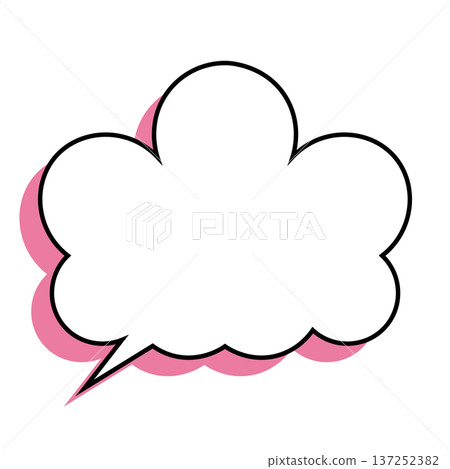 Simple fluffy cloud-shaped speech bubble (white background) Simple fluffy cloud-shaped speech bubble (white background) 137252382