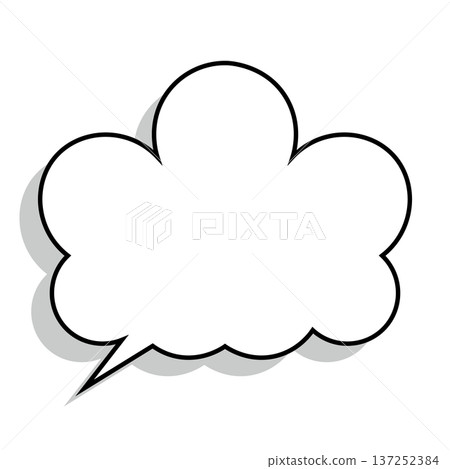 Simple fluffy cloud-shaped speech bubble (white background) Simple fluffy cloud-shaped speech bubble (white background) 137252384