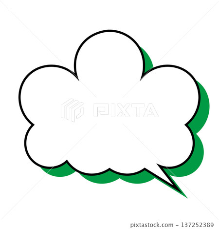 簡單的蓬鬆雲朵狀對話框(白色背景) 簡單的蓬鬆雲朵狀對話框(白色背景) 137252389