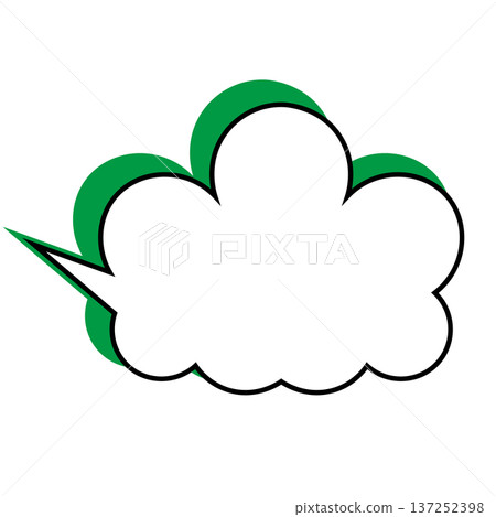 Simple fluffy cloud-shaped speech bubble (white background) Simple fluffy cloud-shaped speech bubble (white background) 137252398