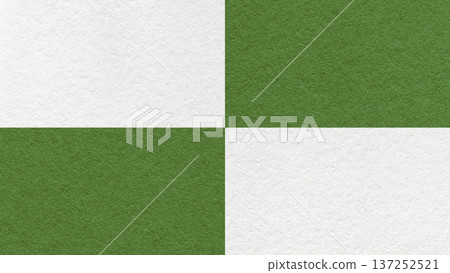 White dark green checkered paper texture background with four sections and copy space. Geometric template with blocks 137252521
