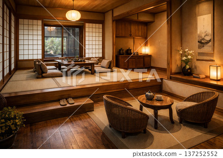 Japanese-style room with raised floor 137252552