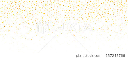 Gold star confetti background pattern. Glitter golden vector star texture party festive confetti 137252766