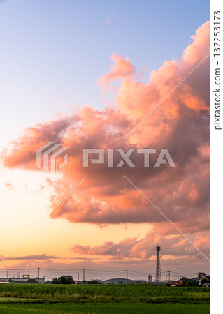 clouds in the sunset sky 137253173