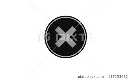 [Transparent background] Rubber texture medal and [silver] cross mark 137253682