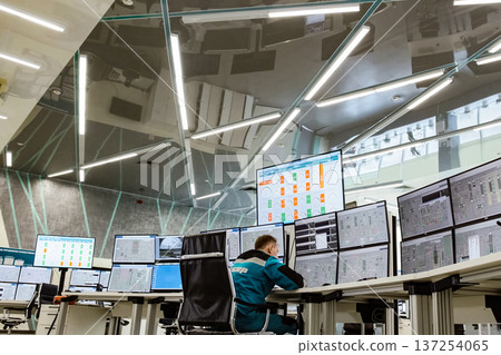 The working operator at the monitors monitors the parameters of 137254065