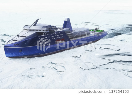Ice enpalled naldo, ice breaking ship. 137254103
