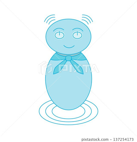 Chatbot assistant symbol. Audio and visual helper business data, customer support bank, shop or medical service. Vector illustration isolated on white background for design template web and call.  137254173