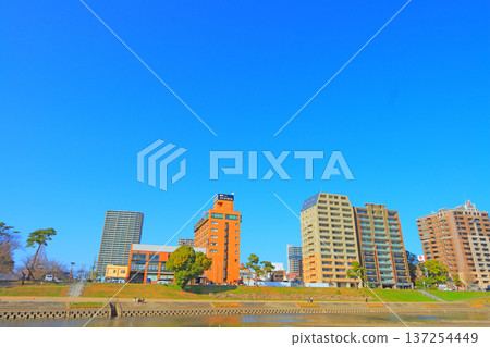 Scenery around Otogawa River, Okazaki City, Aichi Prefecture Scenery around Otogawa River, Okazaki City, Aichi Prefecture 137254449