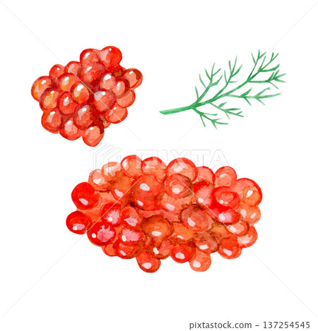 Delicious red caviar from red fish 137254545