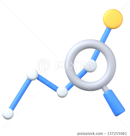 3D 折線圖圖示素材 137255061