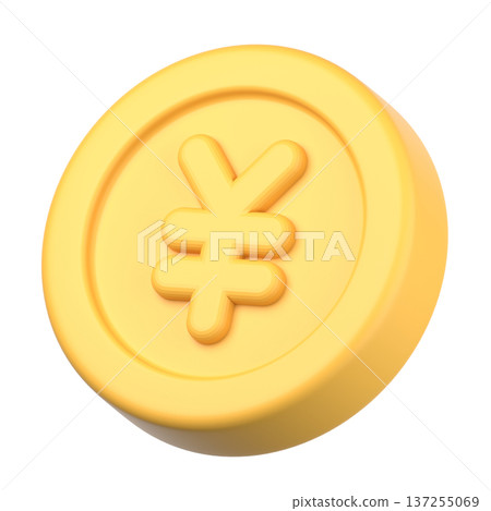 3D日圓硬幣圖標 3D日圓硬幣圖標 137255069