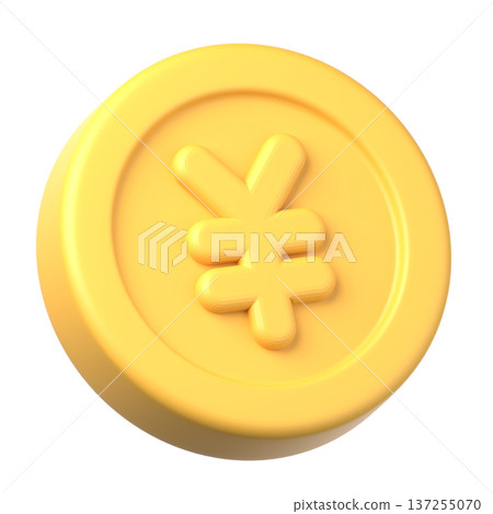 3D日圓硬幣圖標 3D日圓硬幣圖標 137255070