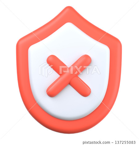 3D security shield icon 3D security shield icon 137255083