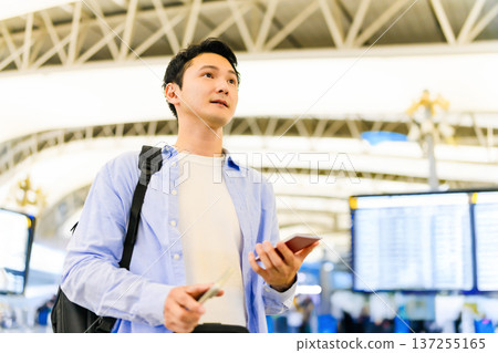 請查看機場的資訊牌。圖片由關西國際機場（KIX）提供。 137255165