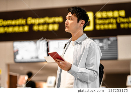 請查看機場指示牌。圖片由關西國際機場（KIX）提供。 137255175