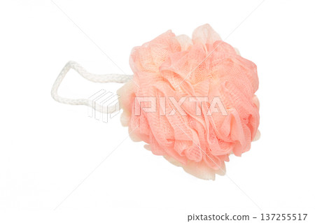 Shower puff isolated on white background Shower puff isolated on white background 137255517