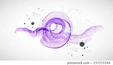 The abstract wave is made in a frame style. Template for science and technology presentation. 137255544