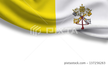 Celebrating independence day with the vatican citys flag majestically waving in the breeze 137256263