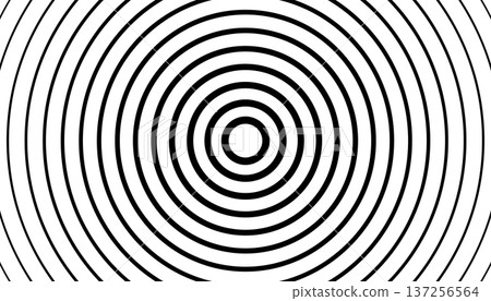 Monochrome radial wave halftone background with concentric rings and hypnotic effect. Monochrome radial wave halftone background with concentric rings and hypnotic effect. 137256564