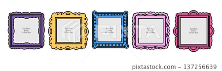 Scrapbook collage vector design template. Scrapbook collage vector design template. 137256639