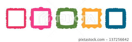 Scrapbook collage vector design template. Scrapbook collage vector design template. 137256642