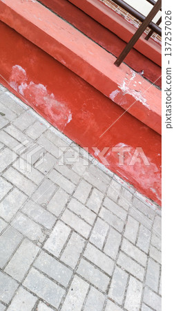 The Architecture backgrounds and objects. Sidewalk. Summer. 137257026