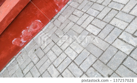 The Architecture backgrounds and objects. Sidewalk. Summer. The Architecture backgrounds and objects. Sidewalk. Summer. 137257028