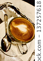 Heart-shaped latte art 137257618