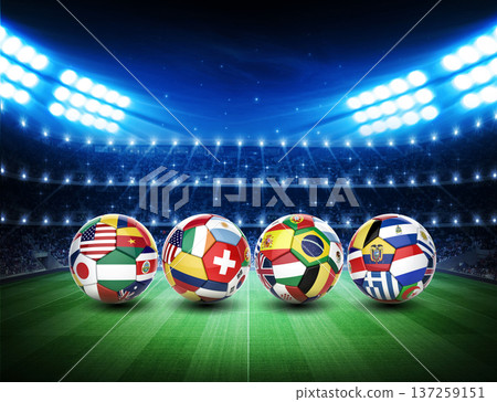 soccer, ball, flags 137259151