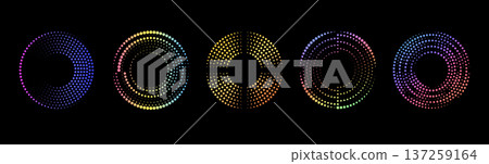 Bright circular gradient waves with radial flow. Abstract motion effect for energy and digital technology concepts. Vector illustration isolated. Bright circular gradient waves with radial flow. Abstract motion effect for energy and digital technology concepts. Vector illustration isolated. 137259164