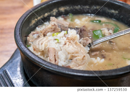 Traditional Korean Sundae Soup Bowl 137259530