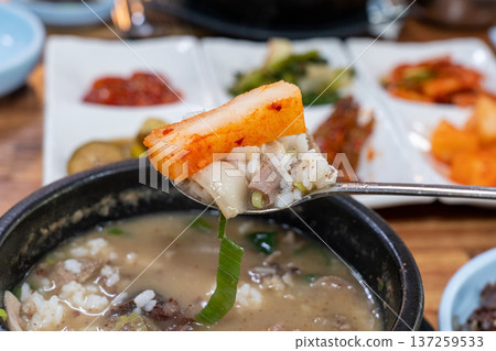 Traditional Korean Sundae Soup Bowl 137259533