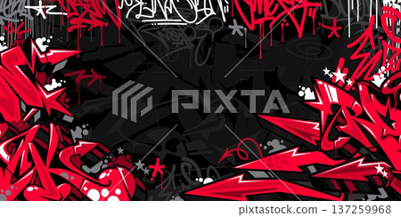 Dark Abstract Flat Urban Street Art Graffiti Style Vector Illustration Template Background Art Dark Abstract Flat Urban Street Art Graffiti Style Vector Illustration Template Background Art 137259968