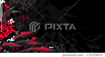 Trendy Dark Abstract Flat Urban Street Art Graffiti Style Vector Illustration Template Background Trendy Dark Abstract Flat Urban Street Art Graffiti Style Vector Illustration Template Background 137259970