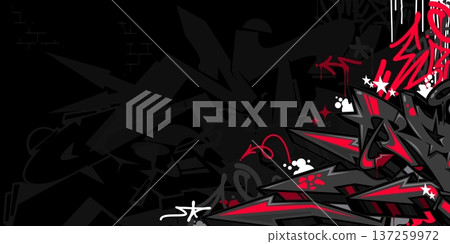 Dark Black Abstract Flat Urban Street Art Graffiti Style Vector Illustration Template Background Art Dark Black Abstract Flat Urban Street Art Graffiti Style Vector Illustration Template Background Art 137259972