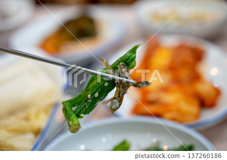 Spicy Stir Fried Anchovy Korean side dish Spicy Stir Fried Anchovy Korean side dish 137260186