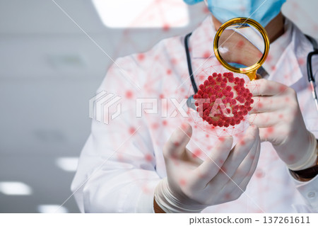 Scientist studies virus Scientist studies virus 137261611
