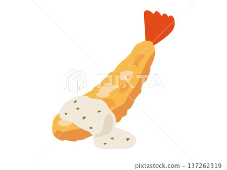 Fried shrimp with tartar sauce 137262319