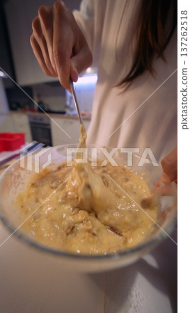 Intimate moment capturing tactile experience of slow cooking and folding Intimate moment capturing tactile experience of slow cooking and folding 137262518