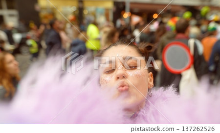 Vibrant theatrical gesture. Expressive playful lively celebration Vibrant theatrical gesture. Expressive playful lively celebration 137262526