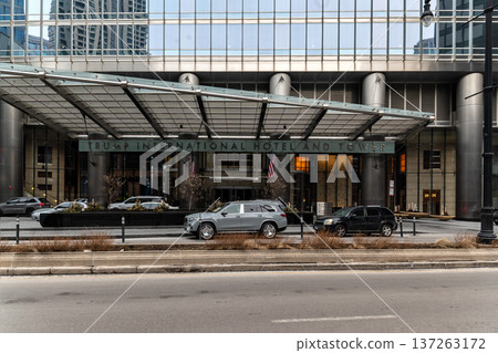 Entrance to the hotel building. 137263172