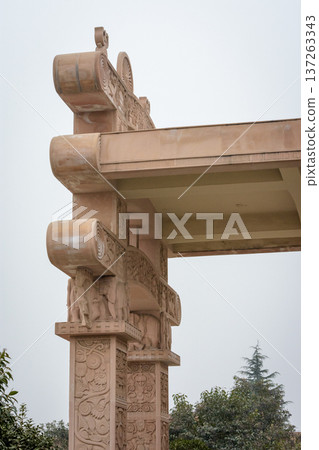 Indian-style Buddhist temple at White Horse Temple complex, old Buddhist temple in Luoyang in Henan province in China Indian-style Buddhist temple at White Horse Temple complex, old Buddhist temple in Luoyang in Henan province in China 137263343