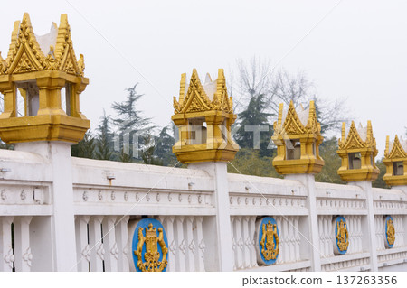 Thai-style Buddhist temple at White Horse Temple, old Buddhist temple in Luoyang in Henan province in China Thai-style Buddhist temple at White Horse Temple, old Buddhist temple in Luoyang in Henan province in China 137263356