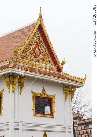 Thai-style Buddhist temple at White Horse Temple, old Buddhist temple in Luoyang in Henan province in China 137263363