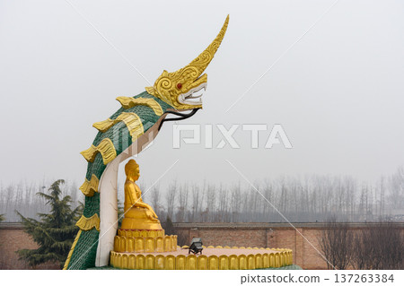 Thai-style Buddhist temple at White Horse Temple, old Buddhist temple in Luoyang in Henan province in China Thai-style Buddhist temple at White Horse Temple, old Buddhist temple in Luoyang in Henan province in China 137263384