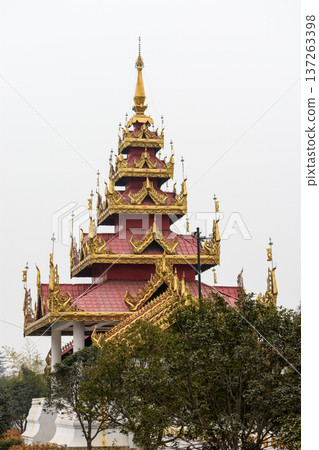 Thai-style Buddhist temple at White Horse Temple, old Buddhist temple in Luoyang in Henan province in China Thai-style Buddhist temple at White Horse Temple, old Buddhist temple in Luoyang in Henan province in China 137263398
