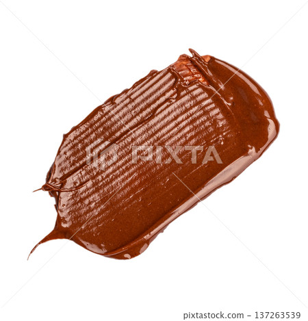 Textured Chocolate Smear Isolated on Light Background 137263539