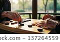 Two People Playing Board Game Together. 137264559