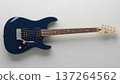 Blue Electric Guitar on White Background. 137264562